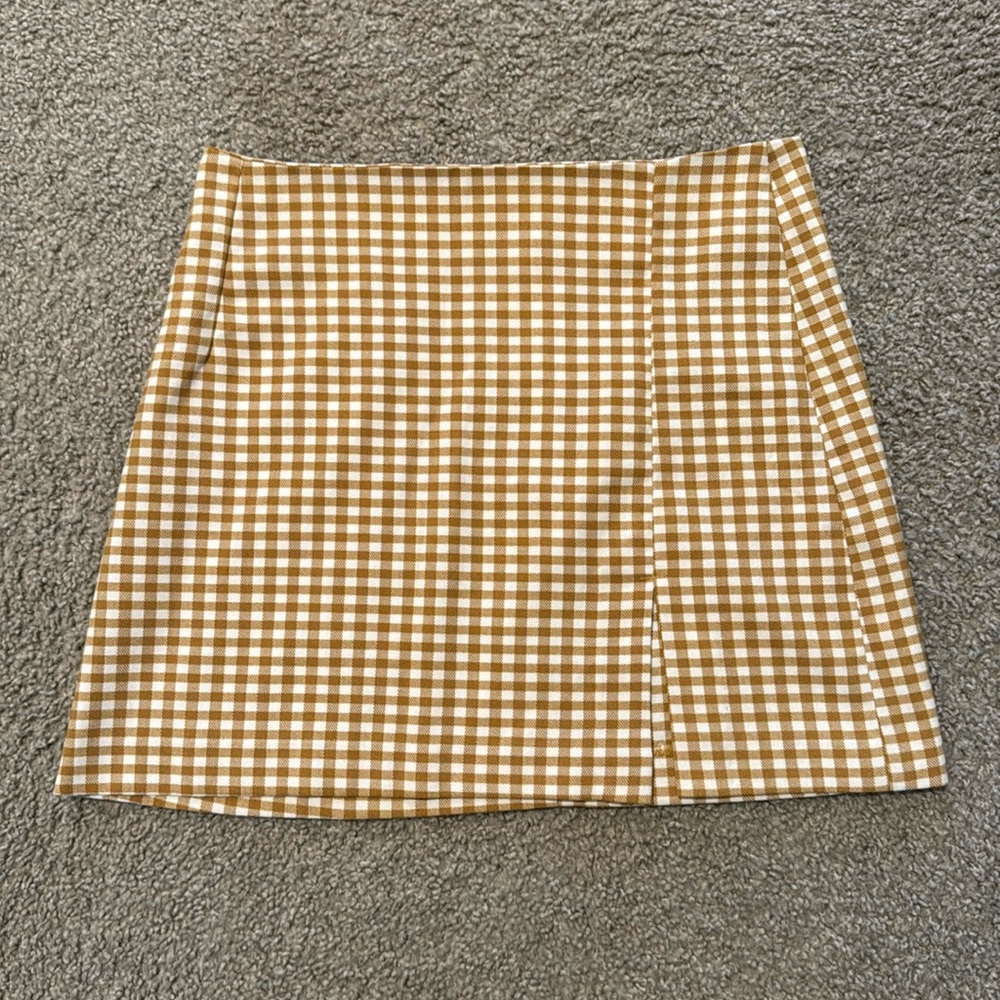 Fuego Rosa gingham mini skirt S